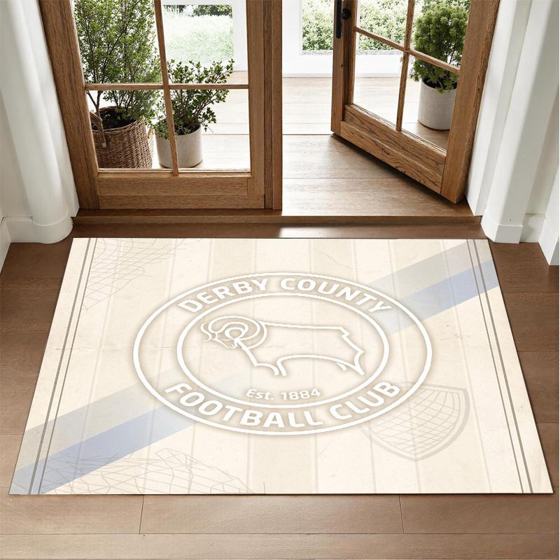 Derby County Design Crystal Velvet Rug Soft Decorative Mat for Bedroom Entrance