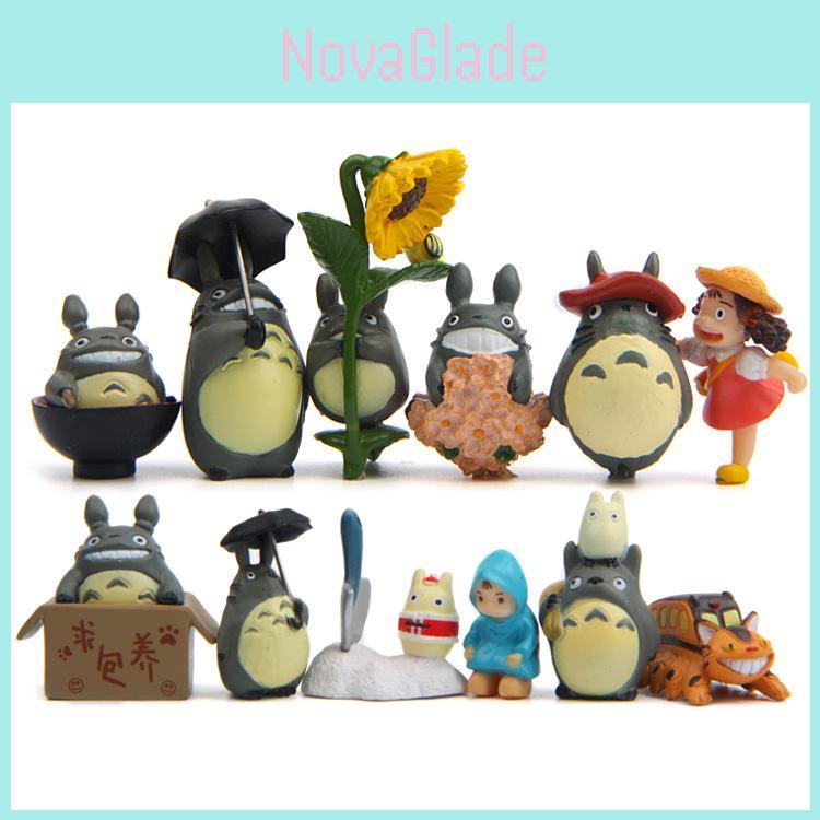 My Neighbor Totoro Cat Bus And Girl Anime Character Mini Model Ornament Set For Gift And Collectors