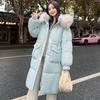 Snowflying Women's Long Down Jacket with Fox Fur Collar