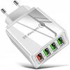 Szybka Ładowarka Sieciowa 4Xusb Quick Charge 3.0 La13_Biała