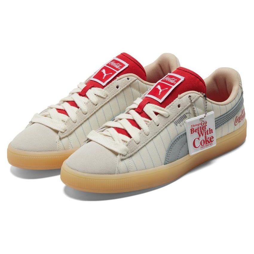 Coca-Cola X Puma Suede Slate Pinstripes Unisex Sneakers Cream Ivory-Glow 387049-01