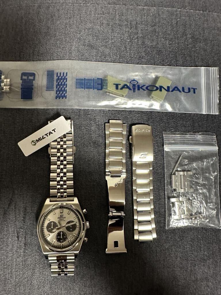 [USED]CASIO EDIFICE EFB-730DJ Chronograph Sapphire Steel Watch with Taikonaut Jubilee Bracelet