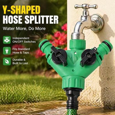 High Quality Durable Accessory for Car Wash Hose Water Gun Easy Installation Practical Garden Cleaning Tool Y Shape Connector