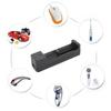 Black PC Universal Single Slot USB Battery Charger Adapter LED Intelligent Charging for Li Ion Cell 18650 26650 14500