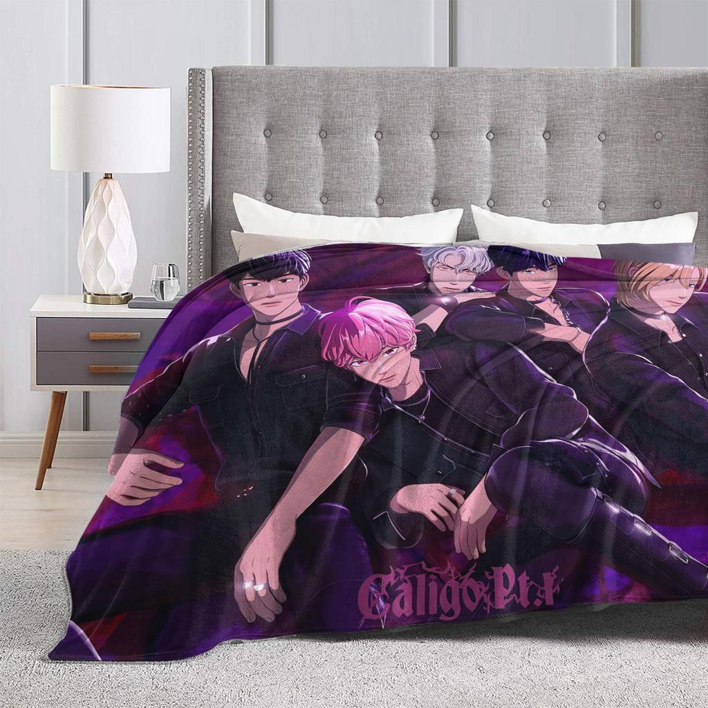 Kpop PLAVE Caligo pt  Blanket  Warm Soft Fluffy Plush Throw Blanket For Living Room Airplane Travel Flannel Bedspread Bed Cover