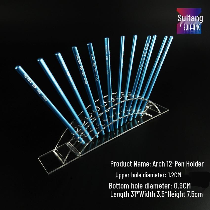 Clear Acrylic Makeup & Stationery Organizer: Pen, Eyebrow Pencil, Lip Gloss, Mascara, and Brush Holder Display Stand