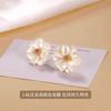 White Silver Camellia Flower Stud Earrings - Luxurious Women's S925 Silver Stud Earrings - High-end Ear Jewelry