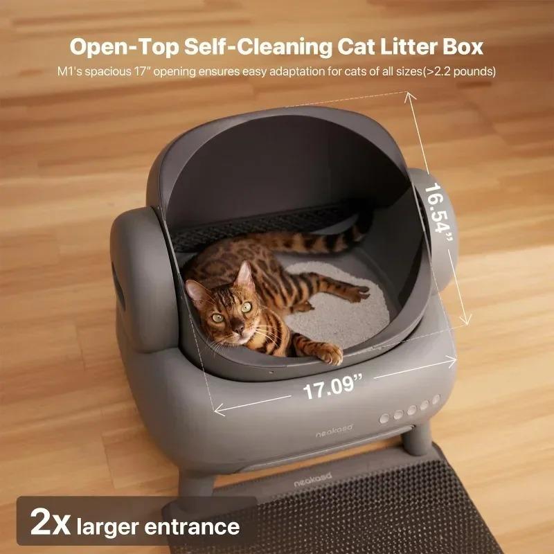 Smart Automatic Self-Cleaning Cat Litter Box - Large Space, Open-Top, Odor Eliminator, Suitable for Overweight Cats