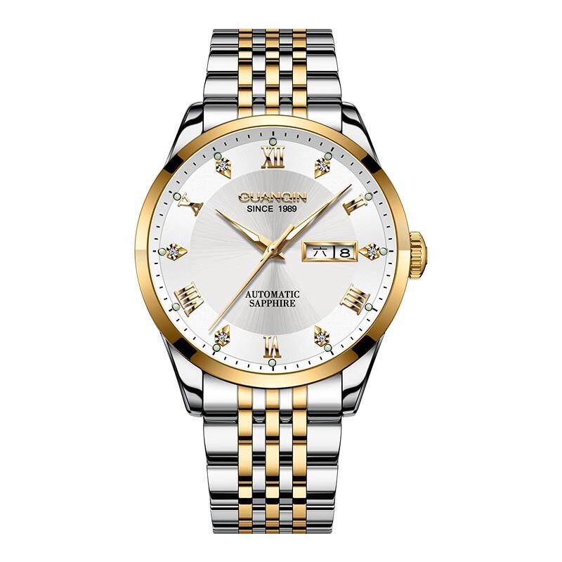 Guanqin Men's Luxury Automatic Waterproof Stainless Steel Watch