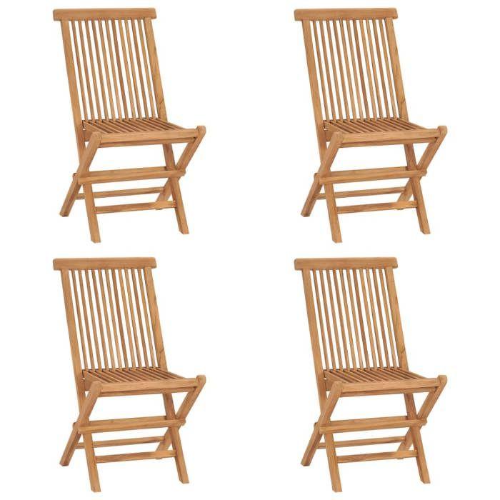 Chaises de jardin pliables - vidaXL - Bois de teck massif - Confortable et durable - Marron