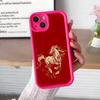 Golden Horse Year Mobile Phone Case for iPhone 17 16 15 14 13 12 11 Air Pro Max Plus Thicken TPU Colorful Cover Cover Pretty