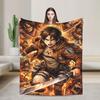 Anime Attack On Titan Blankets  Camping Flannel Throw Blanket For Outdoor Soft Custom Quality Bedspread Gift