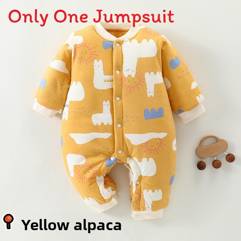 Baby Winter Cotton Romper With Thickened Fabric For Newborns And Infants