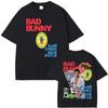 Rapper Bad Bunny DeBi TiRAR MaS FOToS DTMF 2026 Tour T-Shirts Herren Damen Hip Hop Popmusik T-Shirts Männlich Retro Oversized T-Shirts