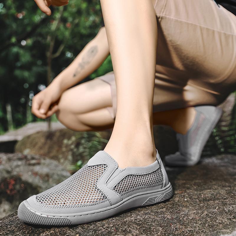 Sommer Männer Verschnaufpause Mesh Casual Schuhe Männer Müßiggänger Komfortables Fahren Schuhe Mokassins Mann Wohnungen Schuhe
