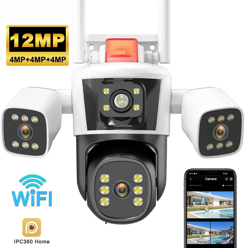 

12MP 6K Безпека Захист IP-камера Wi-Fi Бездротовий зовнішній об єктив Три екрани CCTV Відеоспостереження PTZ Відстеження людини Only 12MP Camera