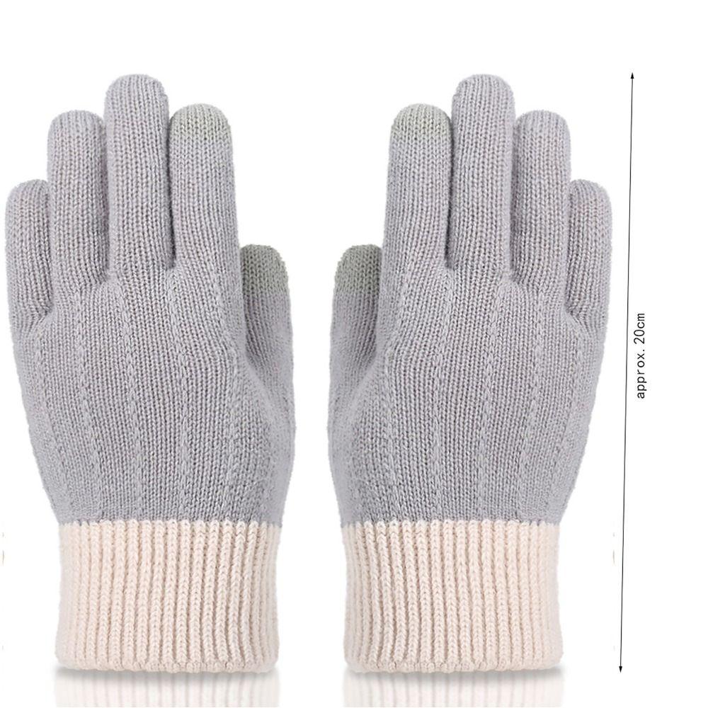 Touchscreen Knitted Fleece Gloves Winter Warm Furry Warm Mitts Female's Gloves  Outdoor Sport