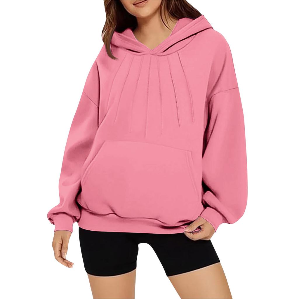 Women's Fashionable And Comfortable Long-Sleeved Solid Color Hoodie