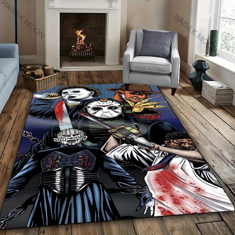 3D Halloween Horror Thriller Theme Carpet Living Room Bedroom Sofa Large Area Decorative Mat Soft Non-slip Four Seasons Rug Gift