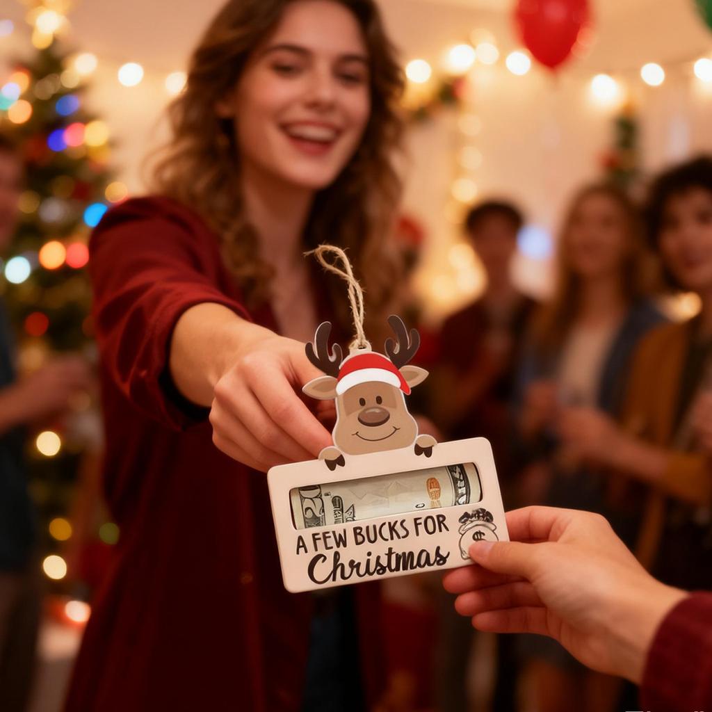 Money Holder Ornament Festive Hangable Ornament Christmas Money Card Holder Pendant For Family Friends Kids Couples Daughter Son