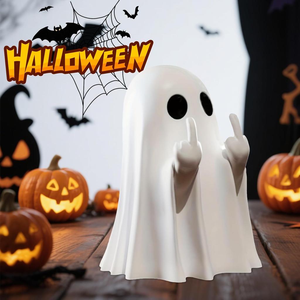 Halloween Decorations Ghost Figurine - 3 in Spooky & Cute Ghost Statue, Halloween Ghost Figurines for Home, Office, Desk Decor, Cute Ghost Decor Home