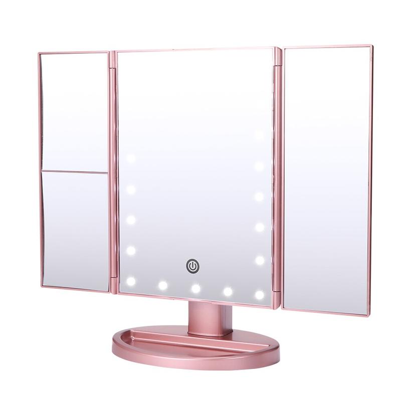 USB Three Times Mirror Mirror Smart Touch Beauty Mirror 22 LED Mirror Mirror Mirror Cosmetic Mirror Mirror | Bath Mirror