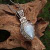 Exquisite Water Drop Moonstone Pattern Pendant Necklace Women's Fashion Elegant Party Jewelry Girls Gift