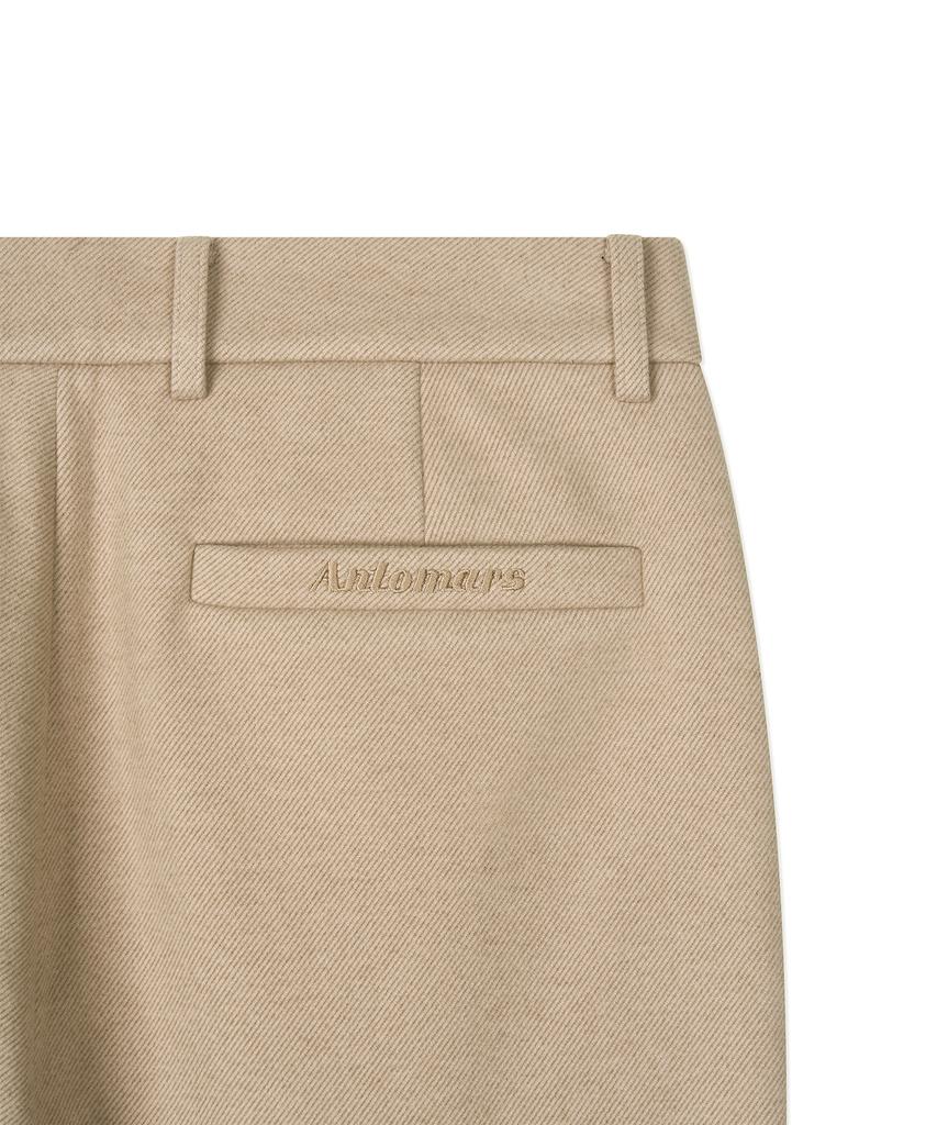 Antomas Wool-Like Twill Double-Weave Brushed Pants Men'S - Beige