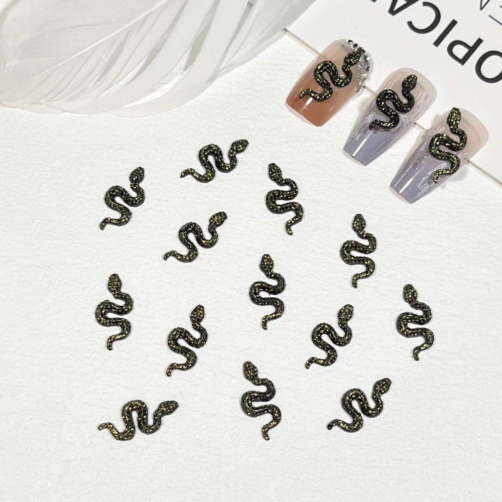50 Pcs Flatback Nail Art Decoration 3D Snake Nail Stickers DIY Snake Nail Art Accessories  Women