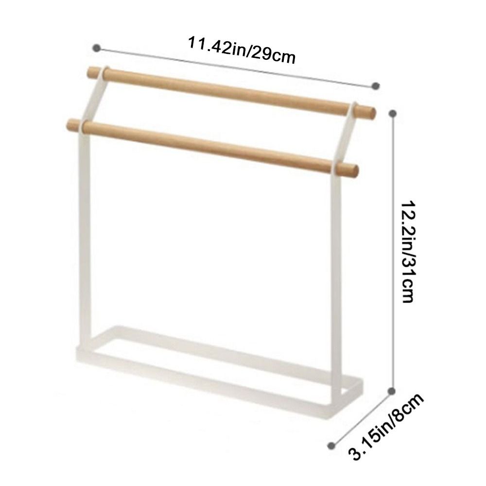 Stable Vertical Towel Holder Double Bar Washcloth Dishcloth Hanger Towel Drying Rack Kitchen