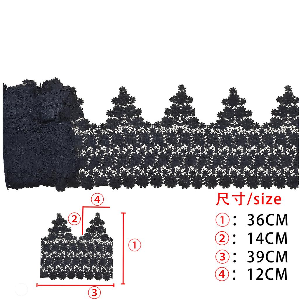 Black And White Milk Silk Embroidery Hollow Barcode Back Collar Sewing Collar Lace Decorative Clothing Curtain Skirt Accessories