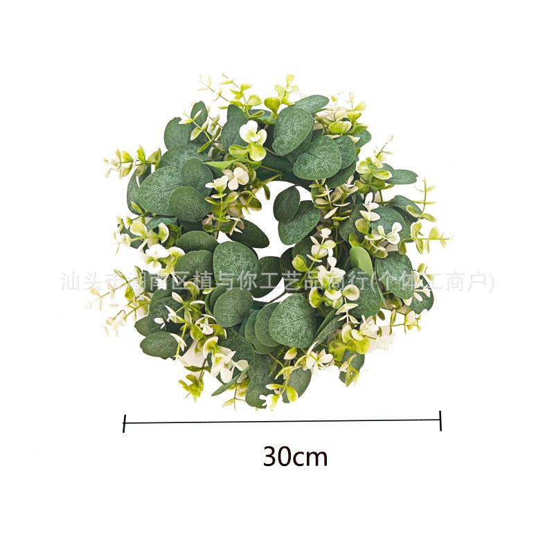 

Имитация Венок Украшение Двери Эвкалиптовый Венок Травяное Кольцо Пасторальный Американский Свадебный Подвеска Кольцо на Дверь Бионический