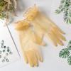 1 Pairs Women Gloves Lace Black Gloves Full Finger Gloves Fashion Short Tulle Gloves Elastic Etiquette Lotus Leaf Shears