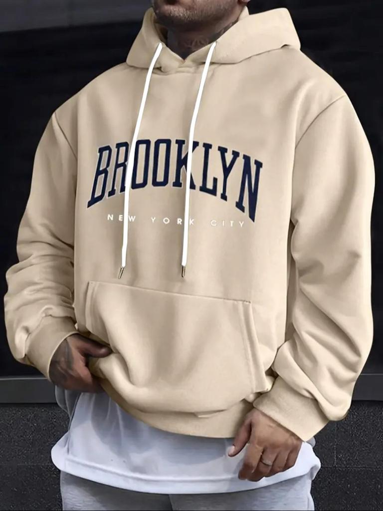 Hot-selling new men's autumn and winter fashion letter print comfortable and soft hoodie for outdoor urban sports and leisure.