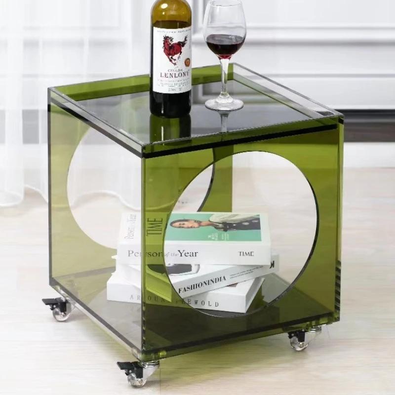 Creative Acrylic Sofa, Side Table, Small Corner Table, Movable Small Coffee Table, Storage, Storage, Small Side Table