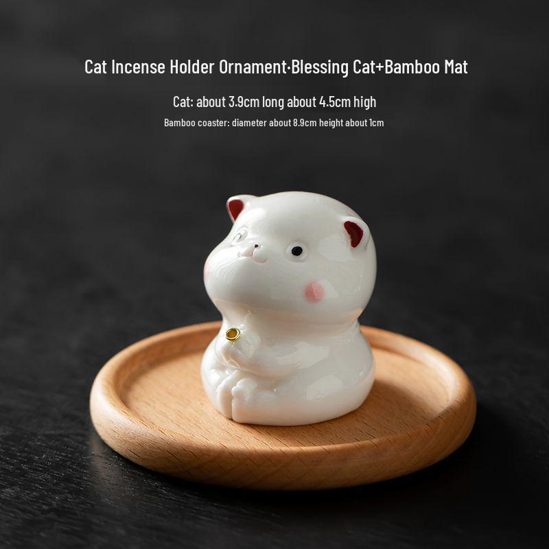 Creative Cute Kitten Ceramic Incense Holder and Burner