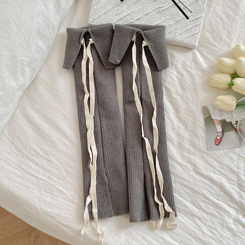 

Женские гетры в стиле балета, милые длинные носки для девочек, чулки, вязаные носки до колен, гетры для девочек в стиле Лолита JK One Size темно-серого