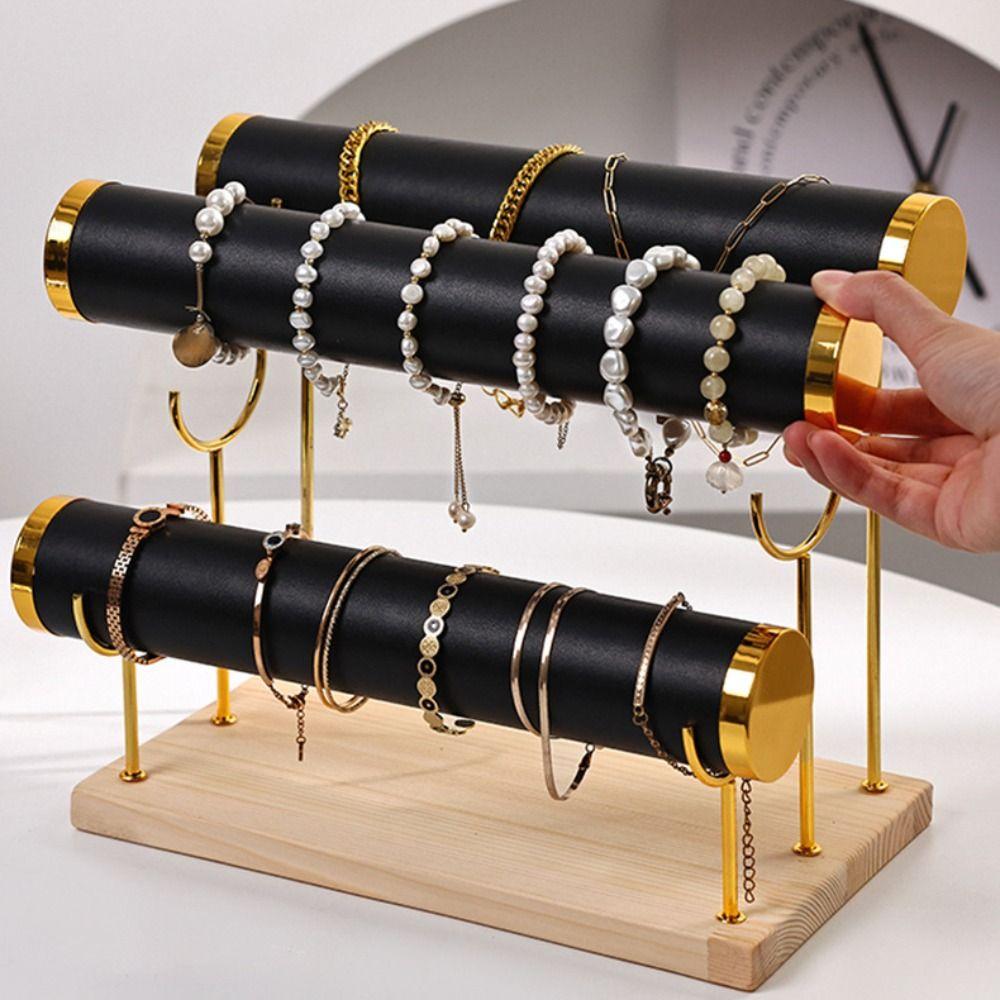 Metal Bracelet Organizer Holder Velvet Jewelry Display Stand Storage Rack Bracelet