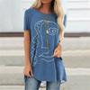 Fashion Cartoon Portrait 3D Print Women T-shirt With O Neck White Short Sleeve Women Clothes Leisure Summer Tops Pullover