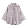 HipSeam Wide Sleeved Shirt Women Spring Asymmetric Hem Button Women's Shirts Simple Lady Johnny Collar Linen Shirts & Blouses