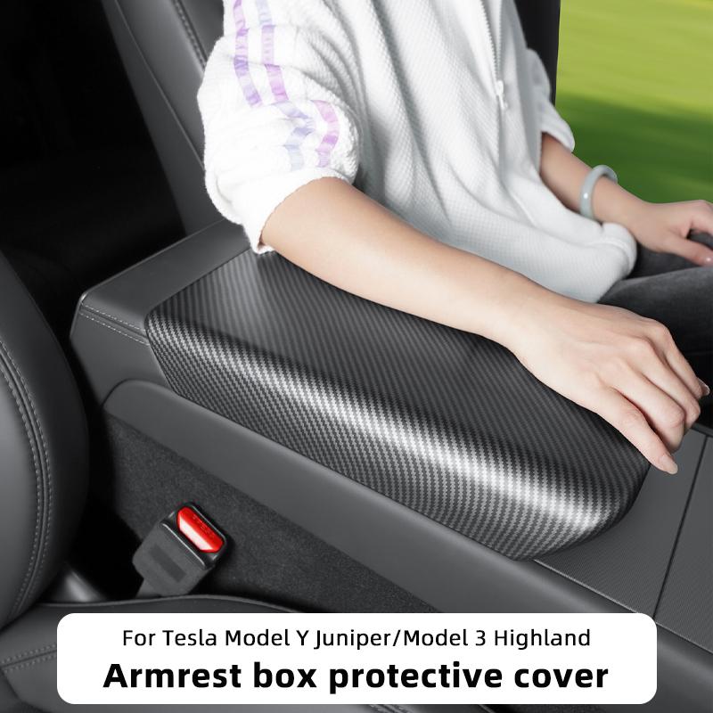 For Tesla Model Y Juniper 2025 2026 Armrest Box Protective Cover Model 3 Highland Arm Rest Lid Automotive Interior Accessories