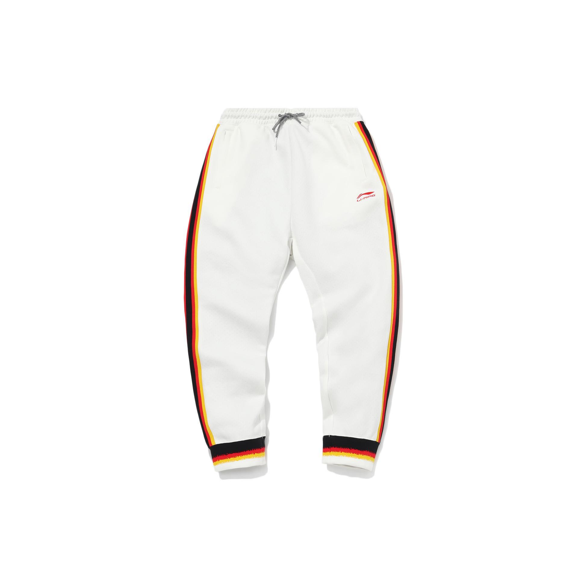 Li Ning Китай Li Ning Трикотажные спортивные штаны Мужские Белые Умеренно манжетные штаны AKLQ825-1 XL