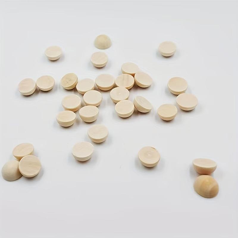 5/10/20/30/50Pcs Natural Half Wooden Beads Half Unfinished Wood Balls Split Wood Beads For Diy Craft Toy Home Decor