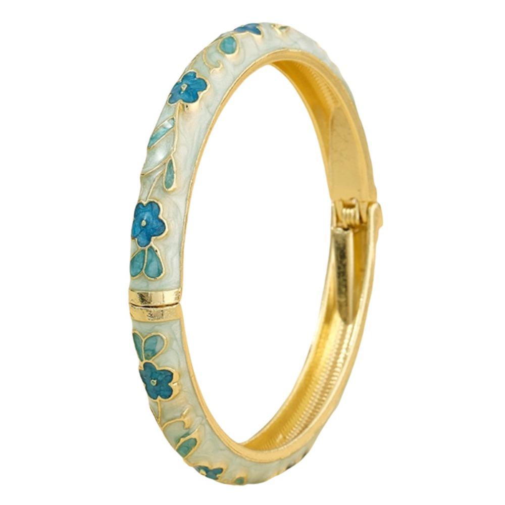 Blumenmuster Blüte Emaille Armband Zink Zink Zinklegierung Vintage Armband Mode Cloisonne Armband Mädchen