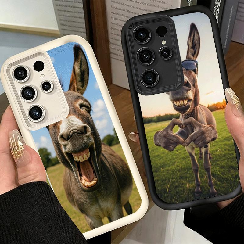Phone Case for Samsung Galaxy S26 S25 Ultra S24 FE Funny Donkey Animal Shell S23 Plus S22 + S21 S20 5G Soft Silicone Funda
