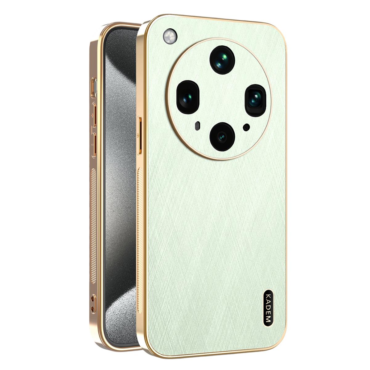 

KADEM For Oppo Find X8 Ultra 5G Case Electroplating Silk Texture PU+TPU Phone Back Cover Green