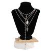 European and American Jewelry Men's Cross Pendant Crystal Chain Set Necklace Personalized Niche Style New Accessories