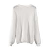 O-Neck Long Sleeve Knitted Sweater Ribbed Edge Solid Color Coarse Yarn Women Sweater Female Clothing