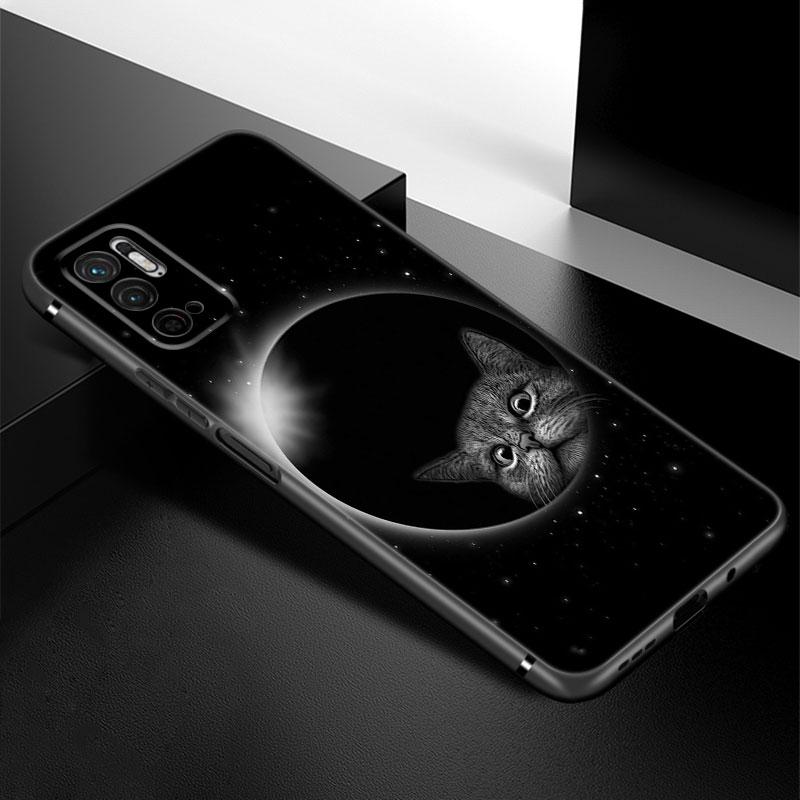 Schwarze Katze Starrendes Auge Handyhülle Für Xiaomi Redmi Note 7 8 9 10 Lite 11 11E 11T 12 Pro 11S 4G 10T 5G 8T 9S 10S TPU Schwarze Hülle