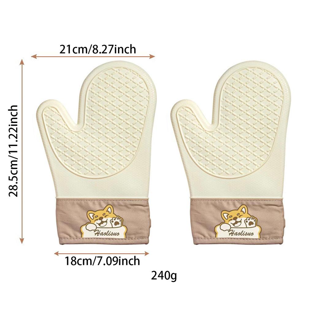 2pcs Silicone Gloves Thickened Insulation Gloves Anti Slip Anti Scald Oven Gloves Kitchen Baking ToolS